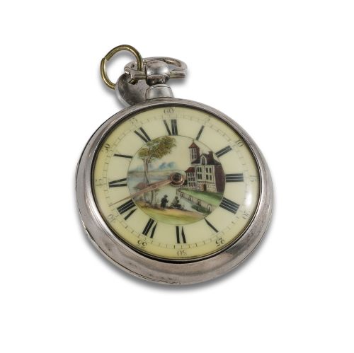 CATALINO J.BRENTOUN SILVER CLOCK CA. 1840.