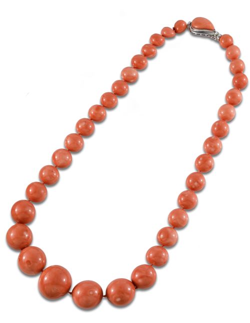 COLLAR DE CORAL EN DISMINUCION Y ORO