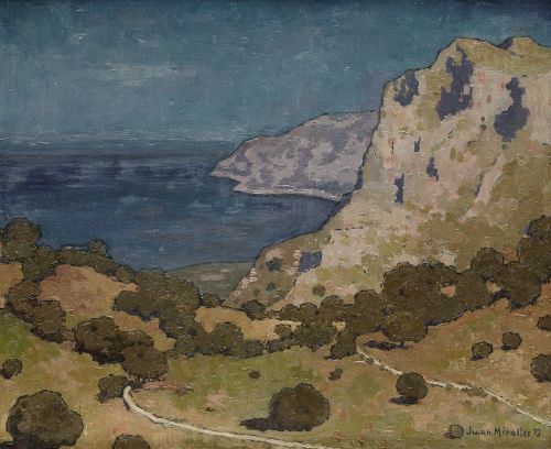 JUAN  MIRALLES, "Paisaje costero", 1973, Óleo sobre lienzo