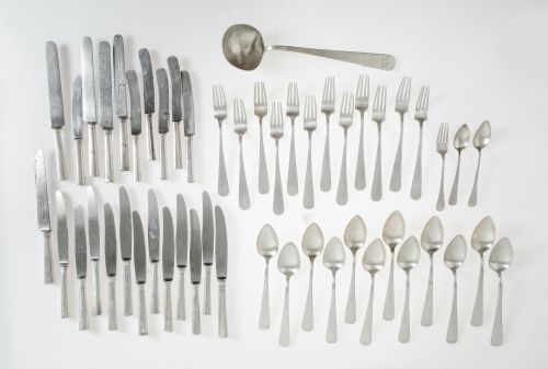 Juego de cubiertos de plata, marcas de Valencia S.XIX.