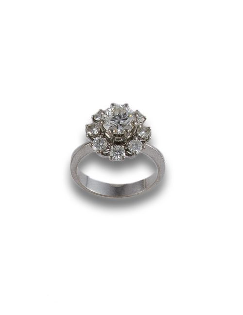 SORTIJA DE PLATINO CON BRILLANTES 