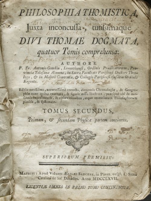 ANTOINE GOUDIN, "Philosophia Thomistica, Juxta inconcussa,