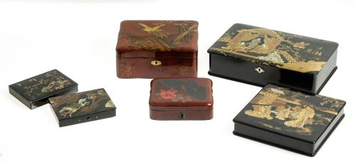 Cuatro cajas de laca, Japón, S.XX