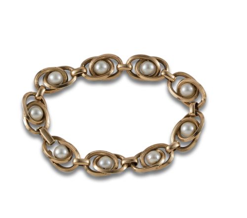 PULSERA DE ORO CON PERLAS CULTIVADAS