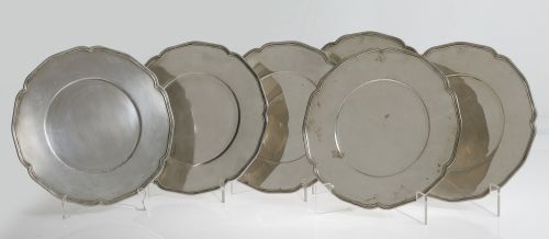 Seis bajo platos de plata española ley 916, Jose Amor, S. XX