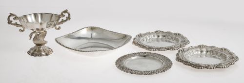 Tres objetos de plata contrastada, S.XX