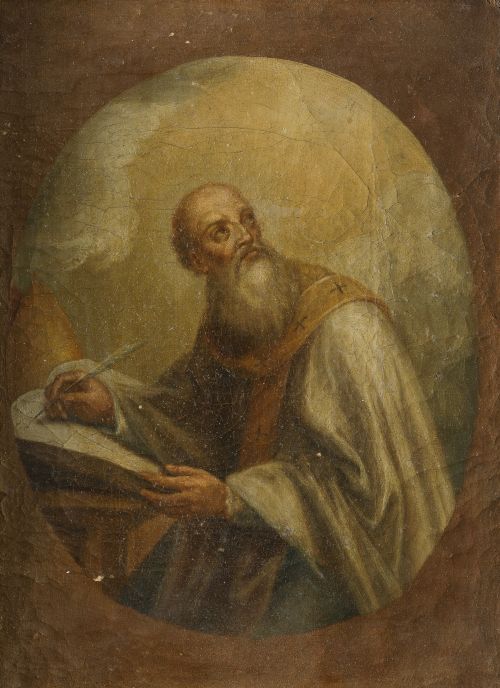 ESCUELA ESPAÑOLA, "San Gregorio Magno", Óleo sobre lienzo.