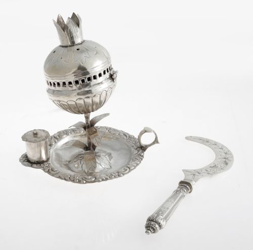 Cuchillo de helado con decoración floral