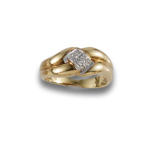 SORTIJA DE ORO BICOLOR CON DIAMANTES