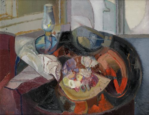 JAVIER CLAVO, "Interior", Óleo sobre lienzo