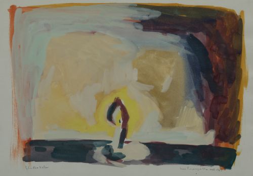 LUIS FRANGELLA, "Estudio vela", Acuarela y grafito sobre pa