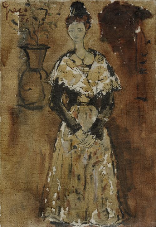 ALBERTO GRECO, “Retrato de Arlesiana”, 1956, Técnica mixta 