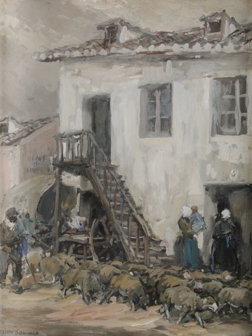 ROBERTO DOMINGO Y FALLOLA, “Rebaño atravesando el pueblo”, 