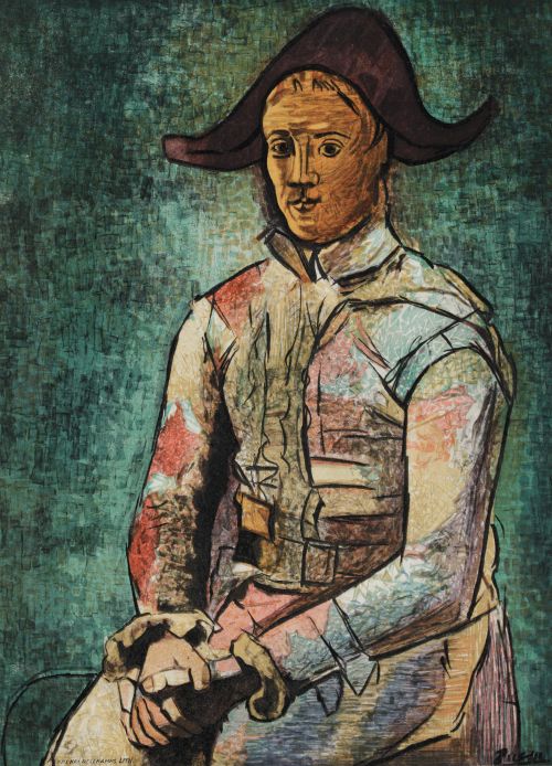 PABLO RUIZ PICASSO (DESPUES), “Arlequín sentado”, 1964, Lit