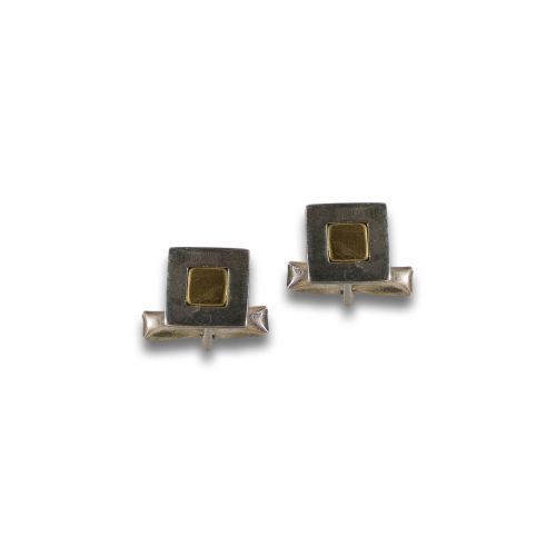 GEMELOS DE PLATA Y PLAQUE OR