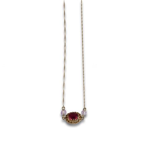 COLLAR DE ORO, RUBÍ Y AMATISTAS