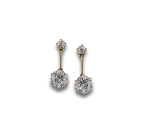 ALFILER DE ORO CON PERLITAS Y DIAMANTES