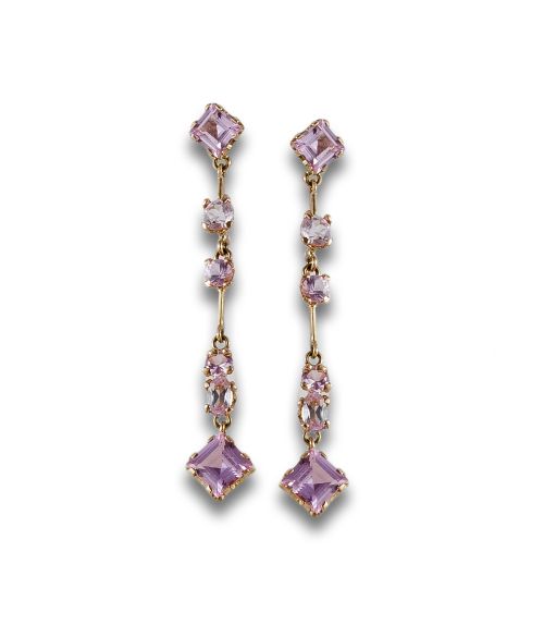 PENDIENTES DE ORO CON ROSAS DE FRANCIA