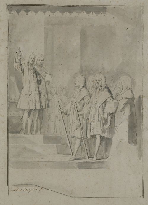 GUILLERMO MESQUIDA, "Escena de la historia de la ciudad de 