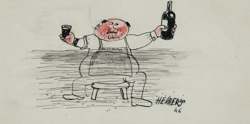 ENRIQUE HERREROS, "La fuerza de la costumbre", 1946, Tinta 