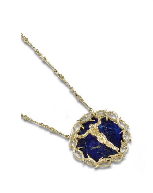 CRISTO DE SAN JUAN DE LA CRUZ EN ORO Y LAPISLÁZULI DE DALÍ