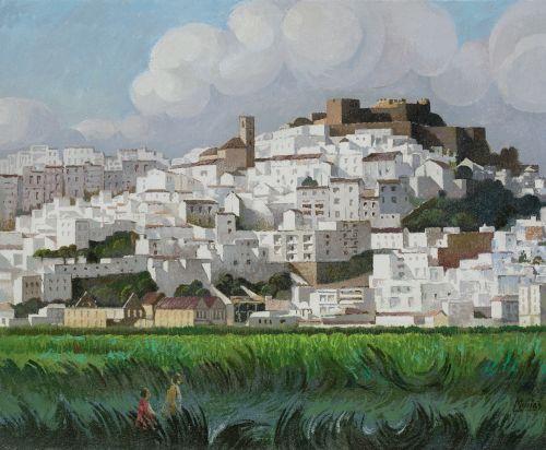 ISIDRO LÓPEZ MURIAS, "Salobreña", Óleo sobre lienzo