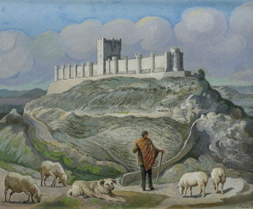 ISIDRO LÓPEZ MURIAS, "Pastor en Peñafiel", Óleo sobre lienzo