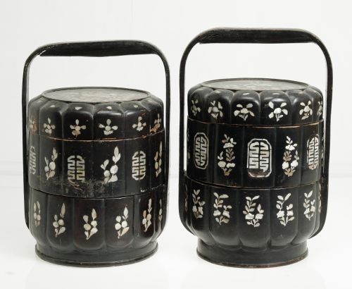 Pareja de cestas de comida, China, S.XIX