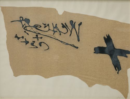 ANTONI TÀPIES, "296", 1972, Grabado al carborundum blanco y