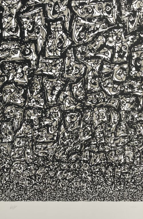 ANTONIO SAURA, "Multitud", 1981, Litografía y cincografía s