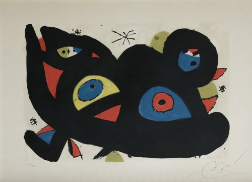 JOAN MIRÓ, "Gat Asturat", 1980, Litografía sobre papel
