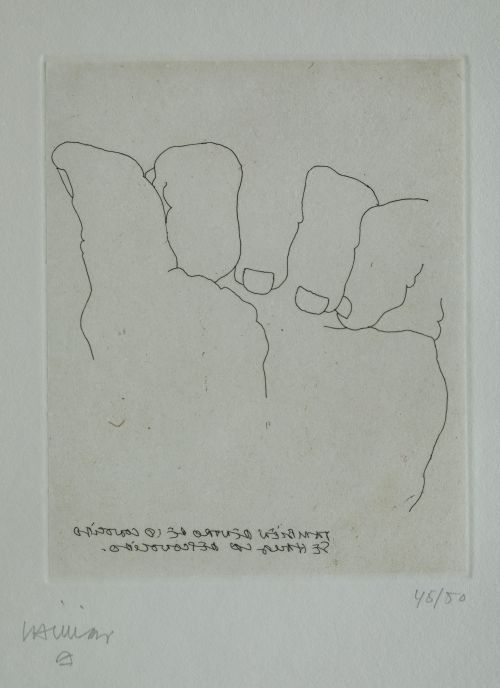 EDUARDO CHILLIDA, Esku XXI", 1979, Aguafuerte sobre papel