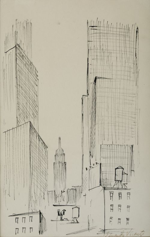 EDUARDO VICENTE, "New York", Tintas sobre papel