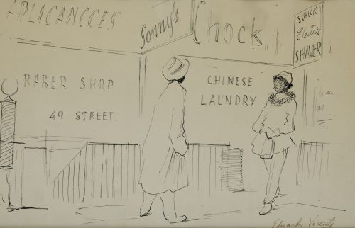 EDUARDO VICENTE, "Barber shop" y "En el mercado", Dos tinta