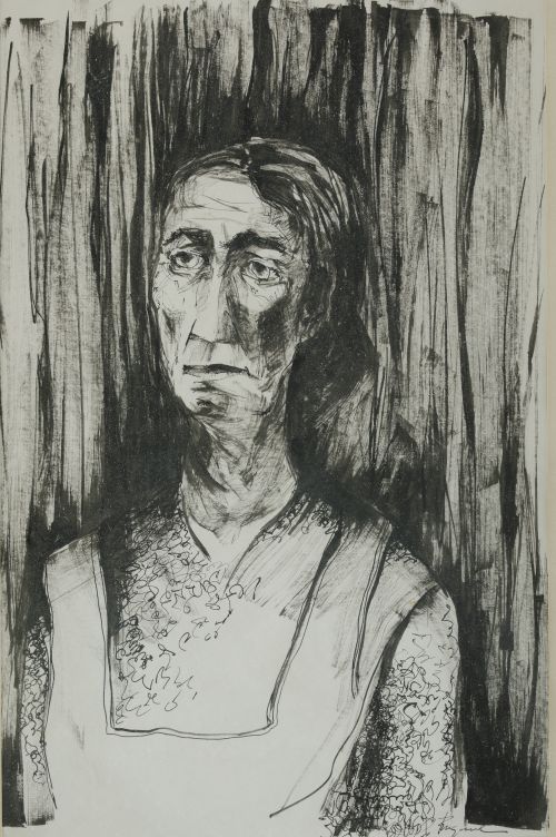  ESCUELA ESPAÑOLA, "Pareja de retratos", Tintas sobre papel 