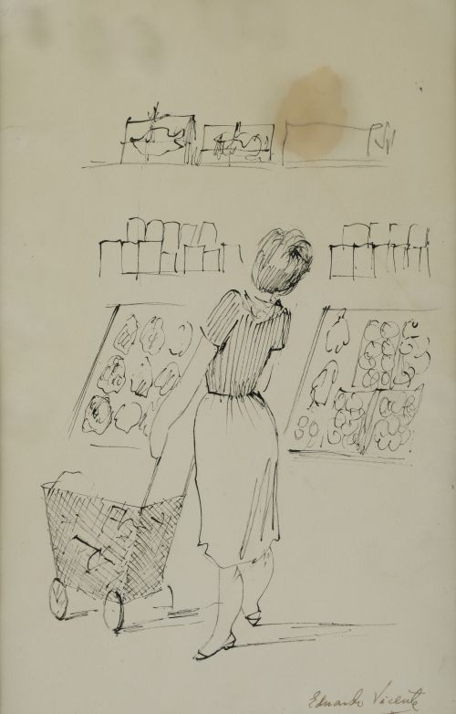 EDUARDO VICENTE, "Barber shop" y "En el mercado", Dos tinta