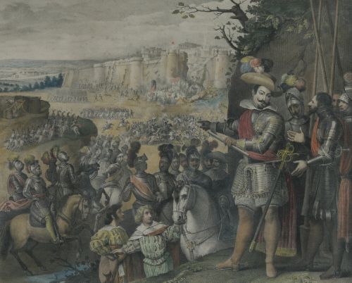 PIERRE- JULES JOLLIVET, "Expugnación de Rheinfelden", Litog