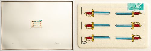 JOAN BROSSA, "España", 1971, Collage y litografía sobre pap