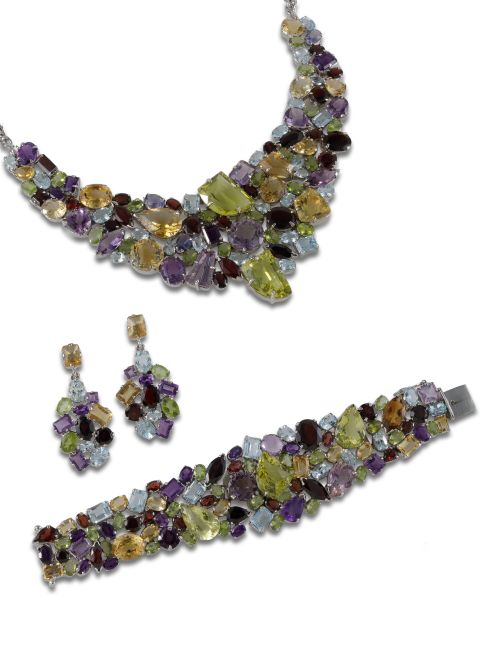 ADEREZO DE PLATA Y MULTIGEMAS