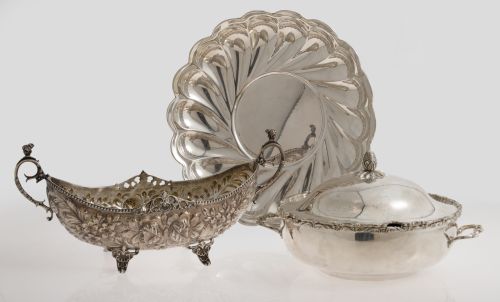 Legumbrera de plata contrastada, ley 925, A. Ceron, Méjico,