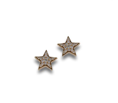 PENDIENTES DE ORO CON FORMA ESTRELLA DE DIAMANTES