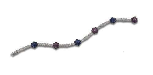 PULSERA DE ORO CON ZAFIROS Y DIAMANTES