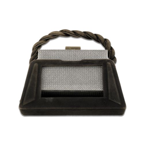 BOLSO DE ANTE CON BEAUTY CASE DE PLATA