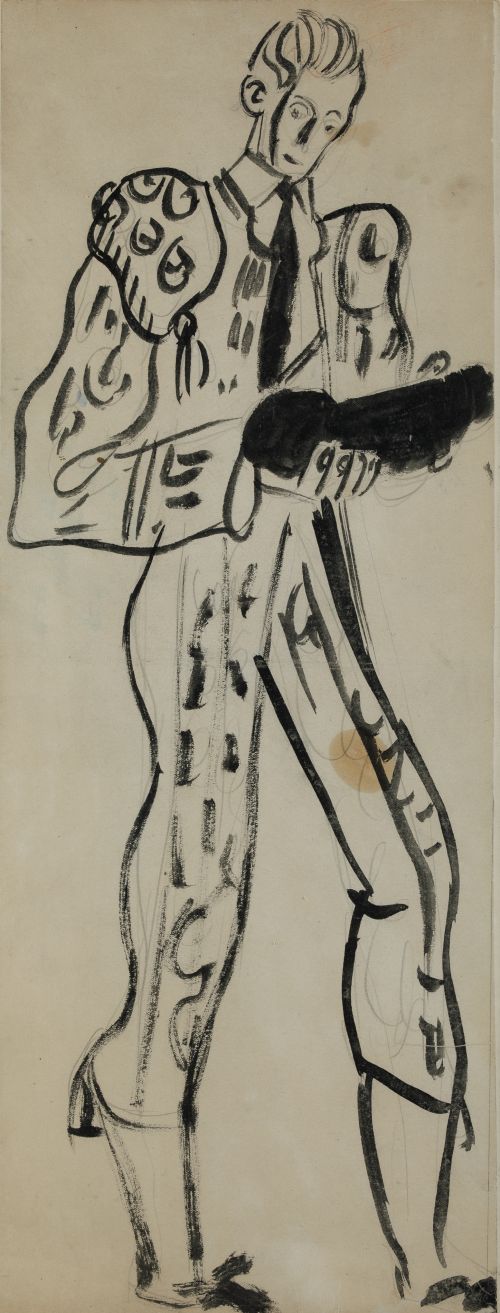 NICOLÁS  MARTÍNEZ ORTIZ DE ZÁRATE, "Torero", Tinta sobre pa