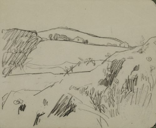 DANIEL VÁZQUEZ DÍAZ, "Paisaje vasco", Lápiz sobre papel