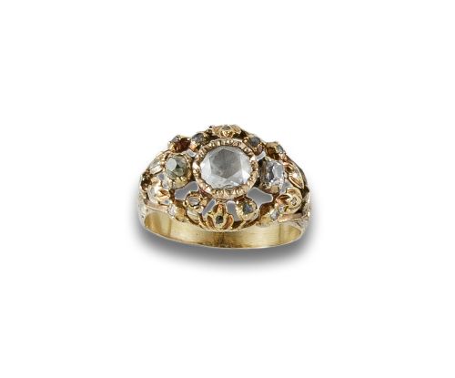 SORTIJA ANTIGUA DE ORO Y DIAMANTES