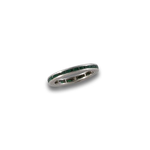 PLATINUM INFINITY RING WITH EMERENADS