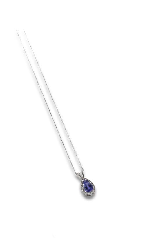 COLLAR DE ORO, TANZANITA Y BRILLANTES