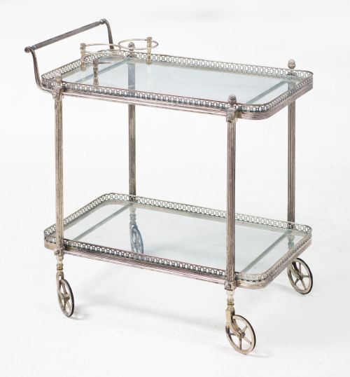 Carrito de metal plateado, España, med. S. XX