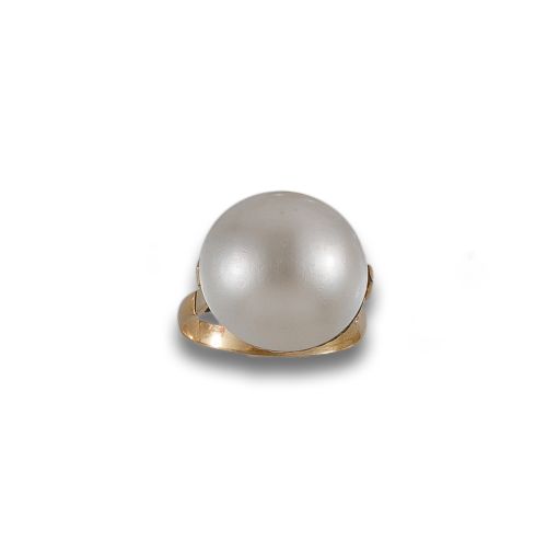 GOLD RING WITH PEARL MABE